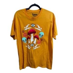 Spencer’s Unisex Alien Psychedelic Graphic Tee Size L Festival Hippie Fast Times